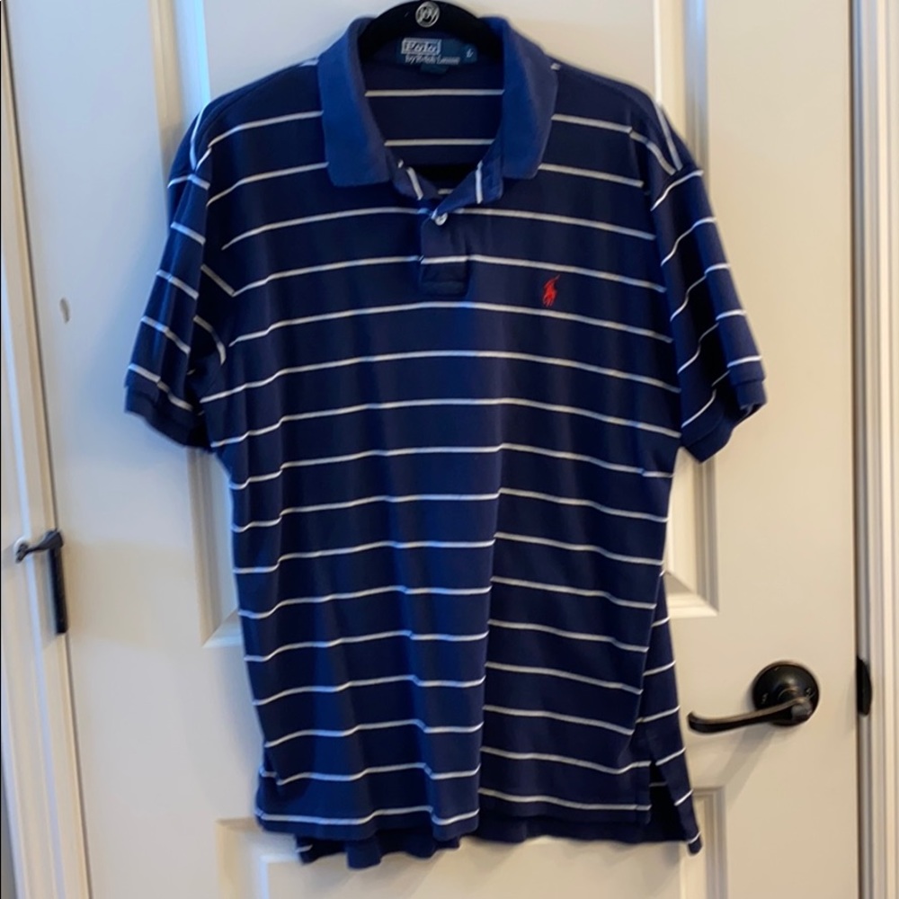 Ralph Lauren Blue with White Stripe Polo